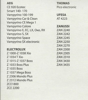 Мешки пылесборники для пылесосов Electrolux, Zanussi - Holtz EX-01, 4 шт