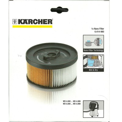 Патронный фильтр для пылесосов Karcher WD 4.xxx / WD 5.xxx, арт. 6.414-960