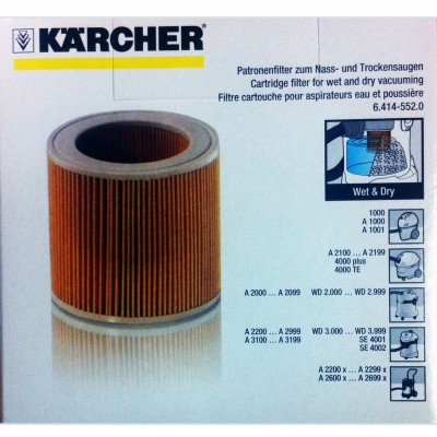 Фильтр для пылесоса Karcher WD 2.. 3.., SE 4001, 4002, MV 2, 3, 3P, арт. 6.414-552