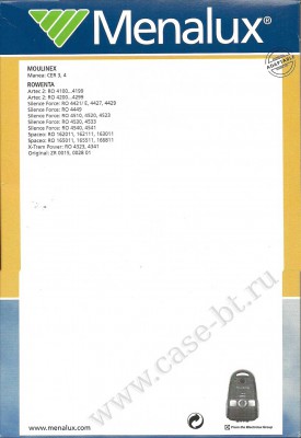 Мешок пылесборник для пылесосов Rowenta, Moulinex - Menalux 2306, 4 шт