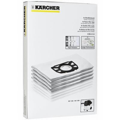 Мешки пылесборники для пылесоса Karcher WD 7000 - 7700, арт. 6.904-413, 4 шт