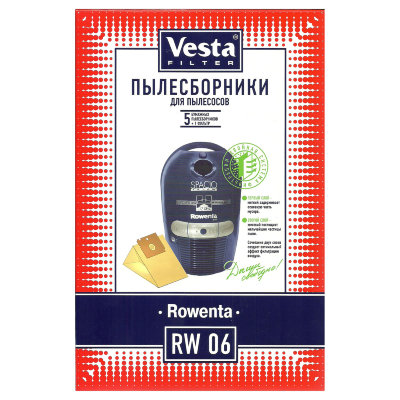 Мешки пылесборники для пылесосов Rowenta, Vesta RW 06, 5 шт