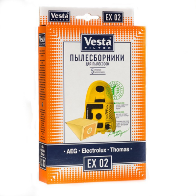 Мешки пылесборники для пылесосов AEG, Electrolux, Thomas - Vesta EX 02, 5 шт