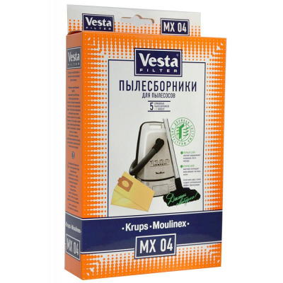 Пылесборники для пылесосов Krups, Moulinex - Vesta MX 04, 5 шт