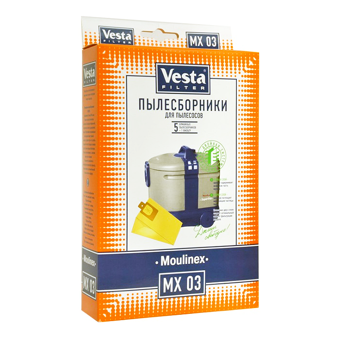 Купить Мешки пылесборники для пылесоса Moulinex - Vesta MX 03, 5 шт за .