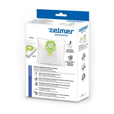 Мешки пылесборники для пылесоса Zelmer ZVCA200B (зелёный), 4 шт