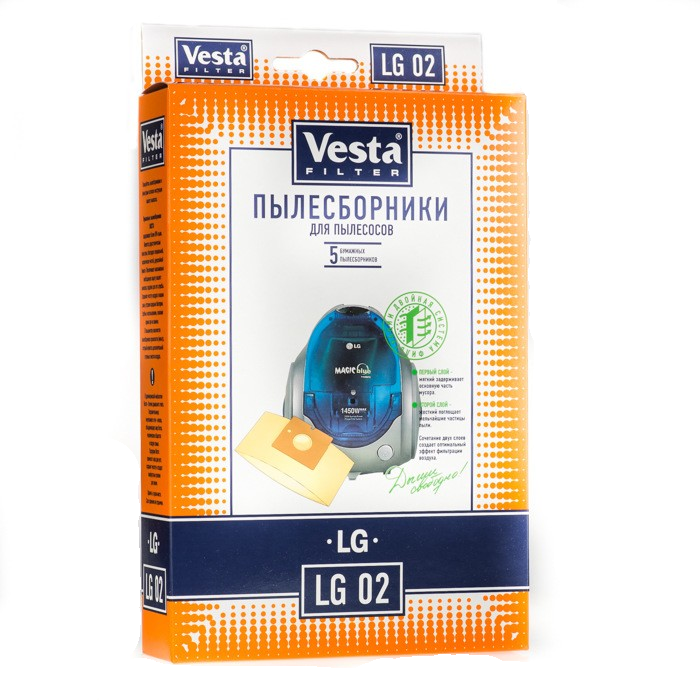 Купить Мешки пылесборники для пылесосов LG - Vesta LG 02, 5 шт за 300 .