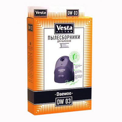 Мешки пылесборники для пылесосов Daewoo - Vesta DW 03, 5 шт
