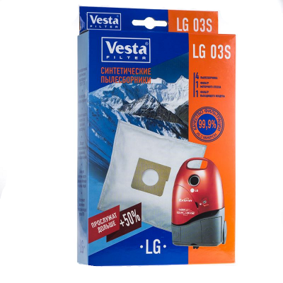 Мешки пылесборники для пылесосов LG - Vesta LG 03S, 4 шт