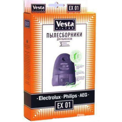 Мешки пылесборники для пылесосов Electrolux, AEG, Philips - Vesta EX 01, 5 шт