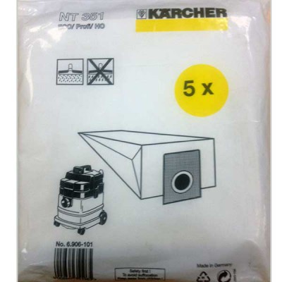 Мешки пылесборники для пылесоса Karcher NT 351, арт. 6.906-101, 5 шт